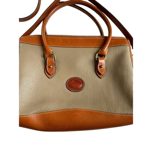 Vintage Dooney & Bourke All Weather Leather Handbag Pebbled Saddle Tan USA - Picture 11 of 17